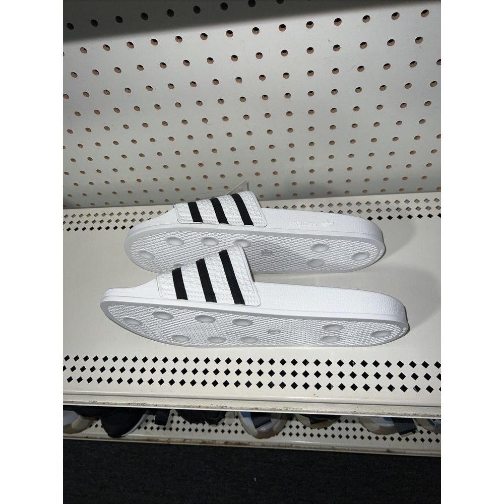 Adidas Adilette Mens Sport Sandals Slides Flip Flops Size 11 White Black 280648 - Picture 6 of 8